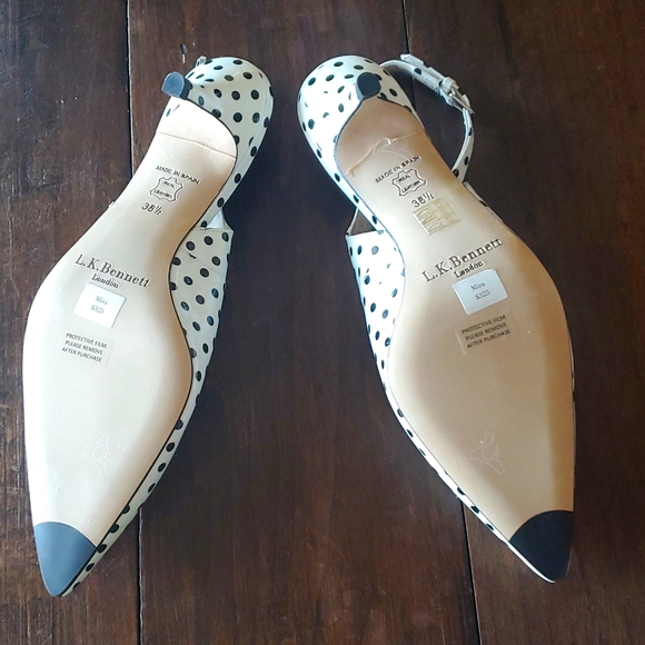 NEW L.K. Bennett Mira Patent Leather Polka Dot Pumps - Picture 4 of 12